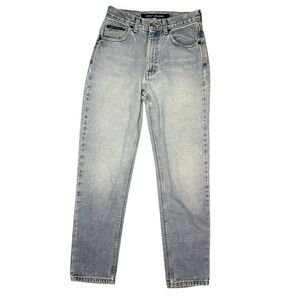 Vintage DKNY Women’s 6 High Waisted Jeans Light Wash Large Patch 90s
